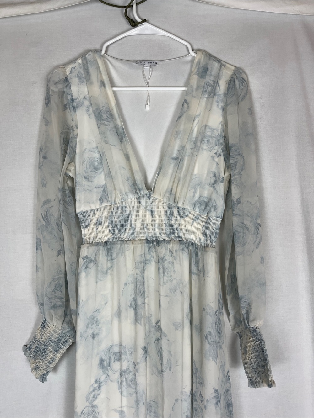 Baltic Born Blue and White Floral Long Sleeve Maxi Dress - Picture 2 of 11